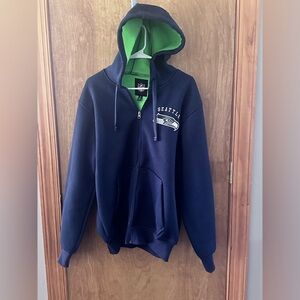 Seattle Seahawks Hoodie Men M NFL Knit Jacket Fleece Lined Full Zip